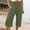 Army Green #2, variant on Cotton Linen Capris Pants for Women- Clearance Casual Solid with Pockets Cotton Blend Baggy with Drawstring Wide Leg French Terry Gray Summer Pants for Women Size 2XL