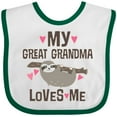 thumbnail image 3 of Inktastic My Great Grandma Loves Me Girls Baby Bib, 3 of 4