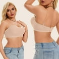 thumbnail image 6 of LYEAA Strapless Bras for Women Wireless Convertible Push Up Bralette No Wire Solid Support Clear Strap Non-Slip Breathable Comfortable Soft Sleeping Everyday Bra Brown S, 6 of 9