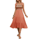 thumbnail image 1 of Vestidos de Verano Sin Mangas para Mujer, Vestidos Largos para Invitadas de Boda, de Punto Acanalado con Bolsillos Color Naranja S, 1 of 10