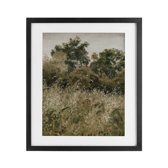 Dense Forest Thicket Black Framed Print Under Glass, design by Lettered and Lined