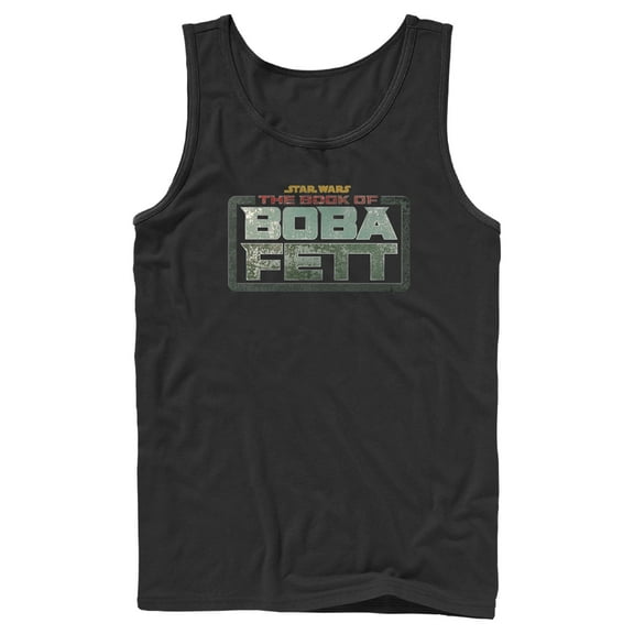Men's Star Wars: The Book of Boba Fett Distressed Logo  Tank Top Black X Large