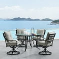 thumbnail image 6 of Hanover Lavallette 5-Piece Outdoor Dining Set, 4 Rocker Chairs, 52'' Round Table, Silver Linings, 6 of 12