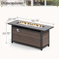 thumbnail image 5 of SUMMIT LIVING 4-Piece Outdoor Patio Furniture Set with 57" Fire Pit Table, Outdoor Patio Conversation Set with Swivel Chairs for 5, Navy Blue, 5 of 14