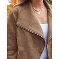 thumbnail image 5 of Women's Autumn Winter Casual Cropped Zipper Faux Leather Jacket Coat, 5 of 9