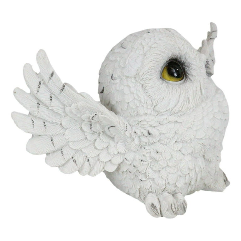 Tundra Forest Decor: Arctic White Snowy Owl Chick Figurine Tundra Forest Decor: Arctic White Snowy Owl Chick Figurine