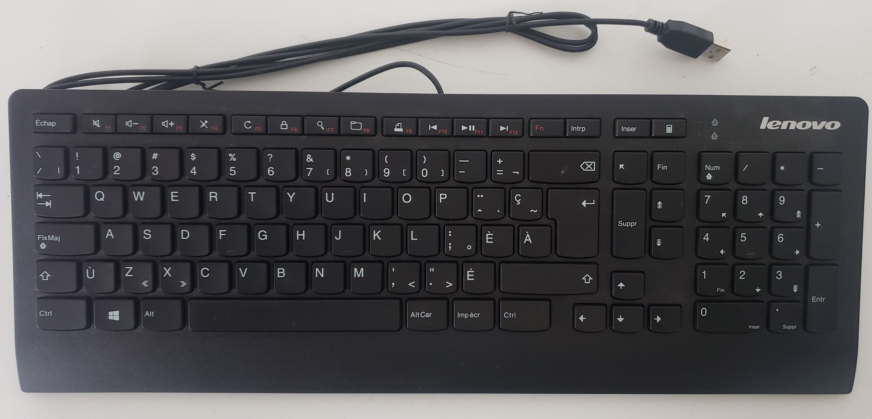 Lenovo Keyboard (French-Canadian) Model SK-8821 54Y9501, Standard, Wired, USB, Black -