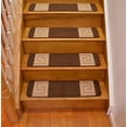 thumbnail image 3 of Millenium Stair Tread Treads Greek Key Design Indoor Skid Slip Resistant Carpet Stair Tread Treads Greek Key Design Machine Washable 8 ½ inch x 30 inch (13 Piece, Meander Brown), 3 of 9