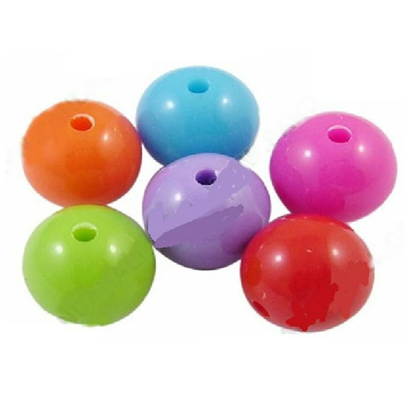 LINEL Multicolored Round Acrylic Colorful Beads 12mm