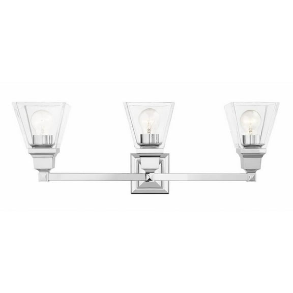 3 Light Bathroom Light in New Traditional Style 25.25 inches Wide By 9.5 inches High-Polished Chrome Finish Bailey Street Home 218-Bel-4188829