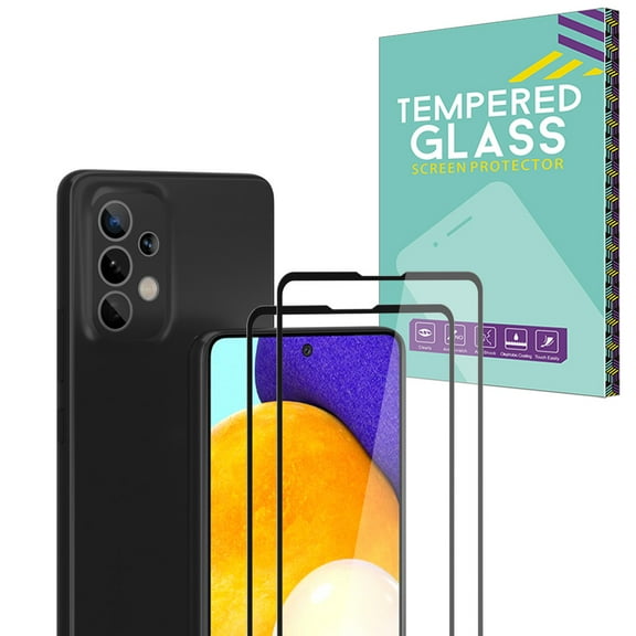 NIFFPD 2 Pack Screen Protector Designed for Samsung Galaxy A53 5G, Ultra HD Full Screen Tempered Glass, Black Border, Scratch Resistant, Easy Install