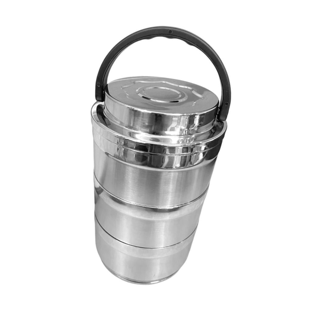 Fiocias Bento Box Adults Lunch Box Lightweight Reusable Stainless Steel Insulation Lunch 3 Layer
