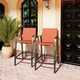 thumbnail image 2 of Pellebant Set of 2 Outdoor Counter Height Bar Stools  Aluminum Patio Bar Chairs,Orange, 2 of 7