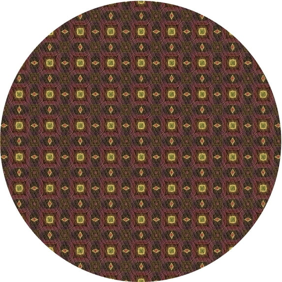 Ahgly Company Machine Washable Indoor Round Transitional Sienna Brown Area Rugs, 4' Round