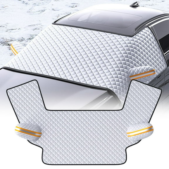 PPgejGEK 360 All-Season Windshield Snow Ice Sun Cover with Side Mirror Protection Reflective Strips Universal Fit Car Frost Shield