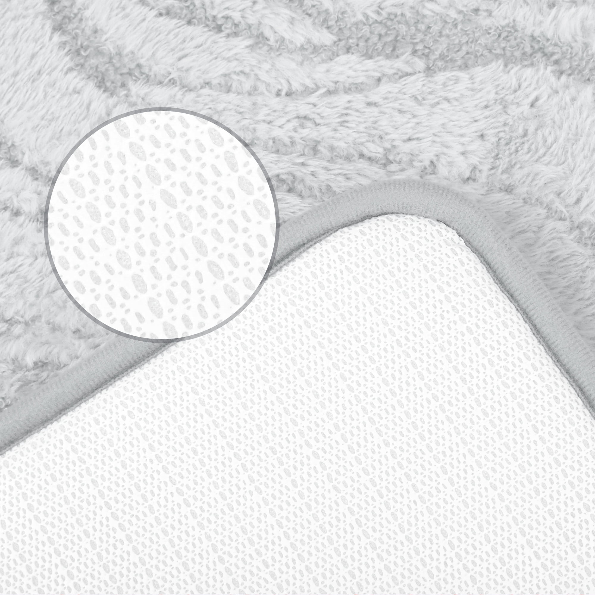 Unique Bargains Wave Pattern Bath Mat Soft Absorbent Non-Slip Bath Rugs Grey 16" x 24"