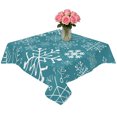 thumbnail image 2 of Teal Snowflake Christmas Table Cloth Waterproof Tablecloths, Xmas Snowflake Tablecloth Dining Table Cover for Kitchen Party Tabletop Outdoor, Square Tablecloth 54x54 Inch, 2 of 9