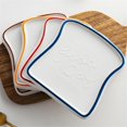 thumbnail image 2 of Creative Bread Shaped Ceramic Breakfast Plate Toast Dishes Salad Fruit Snack Tray Household Tableware Dinner Brown, 2 of 6