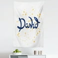 thumbnail image 1 of David Tapestry, Hand Drawn Lettering Design with Traditional Male Name on Dotted Background, Fabric Wall Hanging Decor for Bedroom Living Room Dorm, 5 Sizes, Dark Blue Mustard, by Ambesonne, 1 of 1