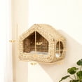 thumbnail image 3 of Wall Mounted Cat House, Cat Wall Furniture, Cat Wall Shelf with Washable Cushion, Natural, 3 of 6