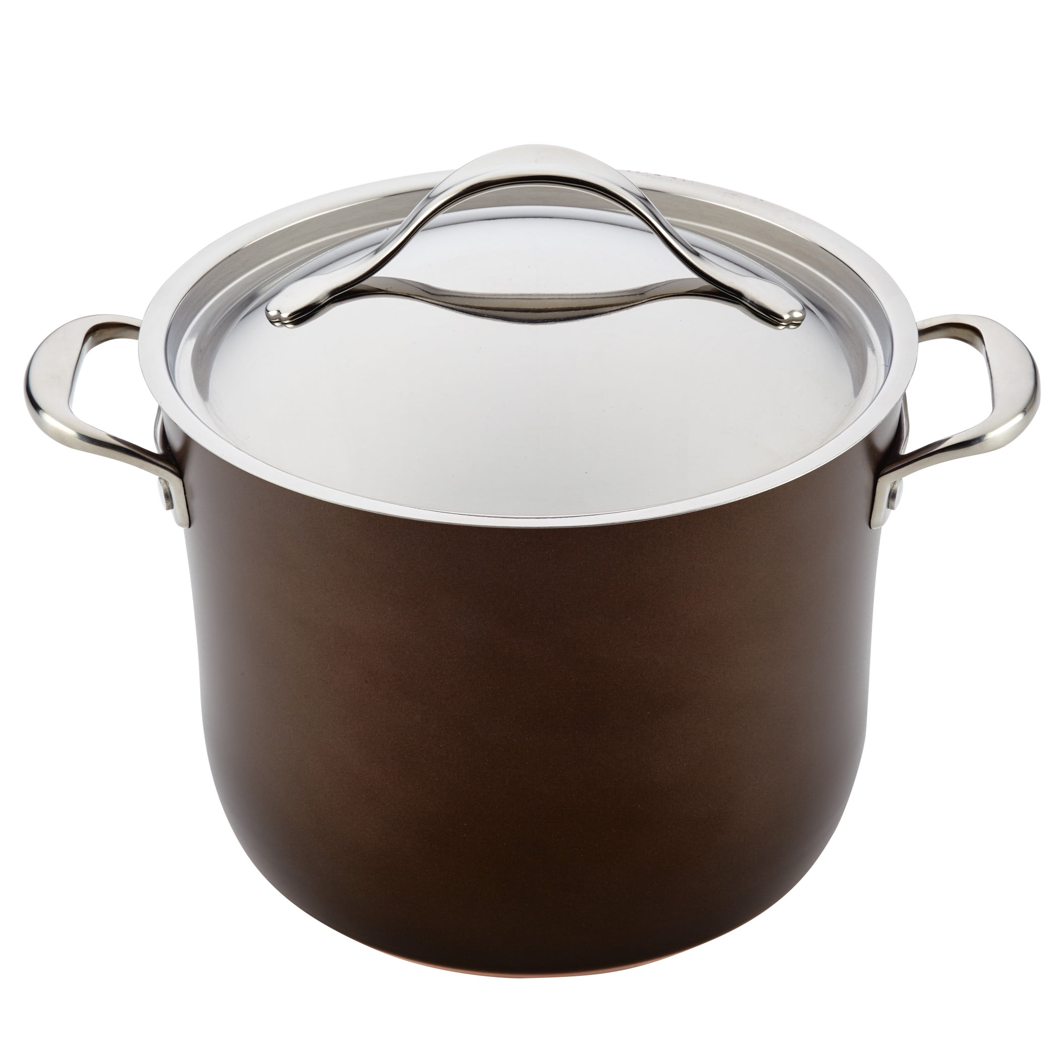 Anolon Nouvelle Copper Luxe 11 Piece Induction Compatible Nonstick Pots and Pans Set, Sable