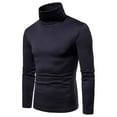 thumbnail image 2 of Gvmfive Men High Collar Turtle Neck Solid Long Sleeve Muscle Bottoming Shirt Tops, 2 of 4