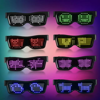 Clearance Bluetooth Party Magic LED Glasses By APP Control Luminous  Shielding USB Charging Multi-language Flashing LED Glasses Smart Glass