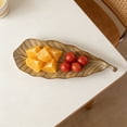 thumbnail image 2 of Ceramic Serving Tray Creative CeramicLeaf Shaped Long Platter Oblong Serving Tray For Pastries Breakfast Desserts Elegant Tableware For Home Entertaining Hostess Gift, 2 of 4