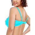 thumbnail image 5 of Ocean Blues Women and Women's Plus Size Ruched Bandeau Bikini Top Sky Blue Bathing Suit For All Women , Size X-Large, 5 of 7