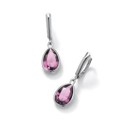 PalmBeach Jewelry 5380706 Birthstone Stud Earrings in Sterling Silver June - Simulated Alexandrite