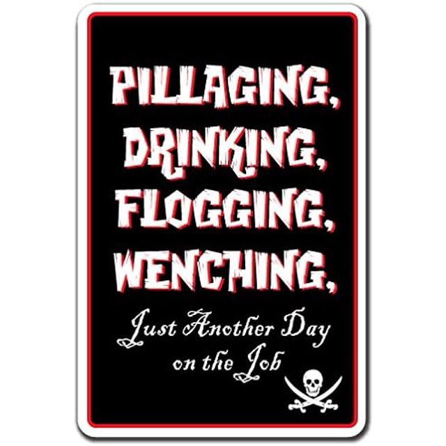 SignMission 8" X 12" Plastic Sign, Pillaging Drinking Flogging