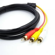 HDMI to RCA Cable HDMI Male to 3 RCA AV Cable Cord Adapter Transmitter for HDTV DVD HD 1080P 5Ft 1.5M