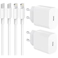 thumbnail image 1 of (2pcs) iPhone 20W Fast Charger AND USB-C Lightning Cable 20W - (2pcs) (1M + 20w), 1 of 1