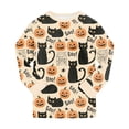 thumbnail image 6 of NOEGOEU Kids Halloween Pajamas Boys Girls Soft Cute Graphic Long Sleeve Top and Pants 2-9 Years (Beige,4-5 Years), 6 of 6