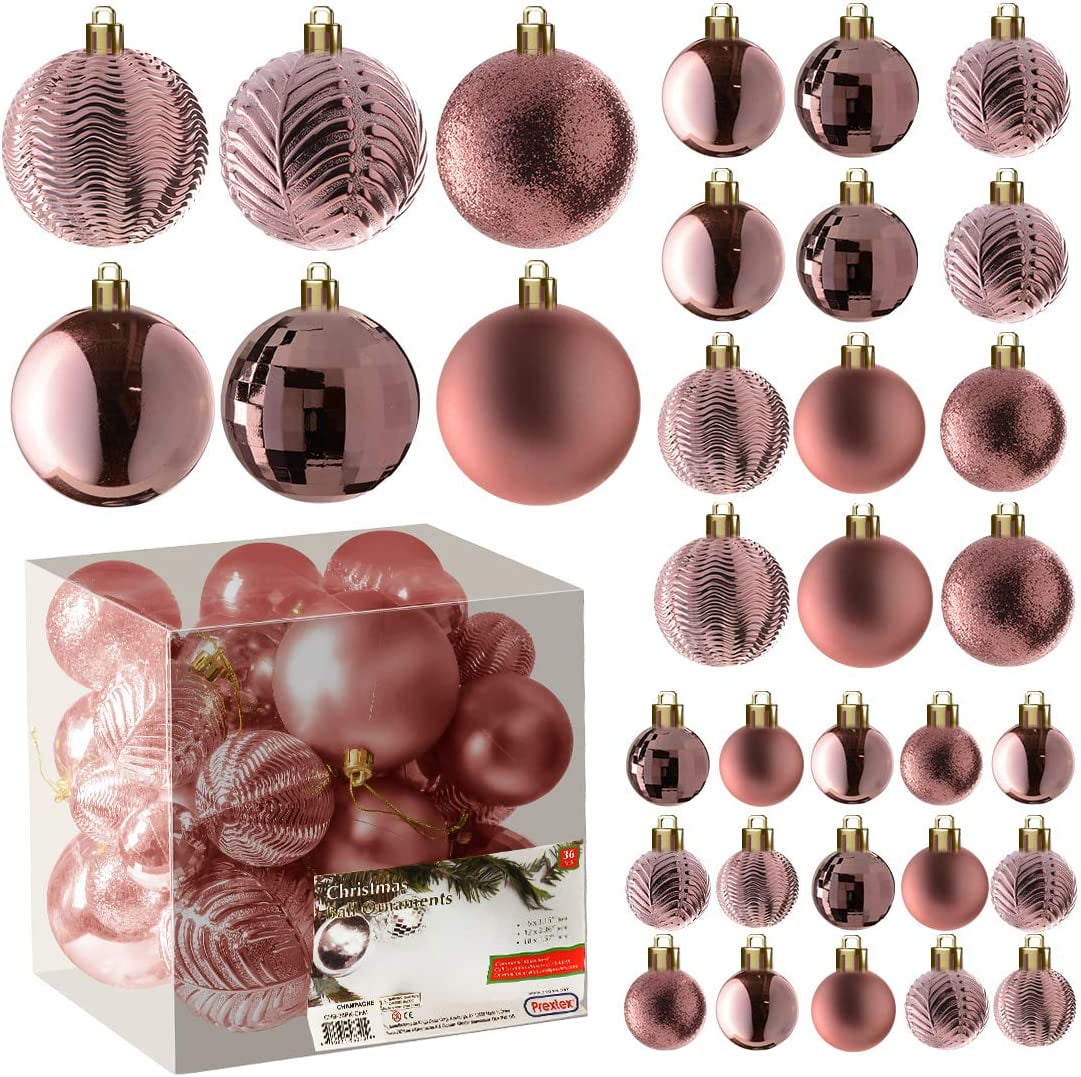 Christmas Tree Mini Baubles Bauble Hanging Decorations Xmas Rose Gold Silver 