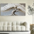 thumbnail image 5 of Large White Trees of Life Canvas Wall Art, Creative Trees Decor Painting Canvas Print for Living Room, Bedroom, Office Decorations, Gifts for Men, 5 of 7