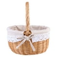 thumbnail image 3 of 1pc Wicker Storage Basket with Linen Cloth for Wedding Picnic and Party, 3 of 9