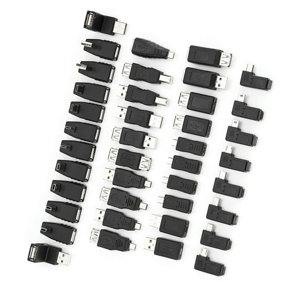 Pack of 40 Multiple USB2.0 Adapters Angled Mini Micro Type B Male Female Converters Connectors