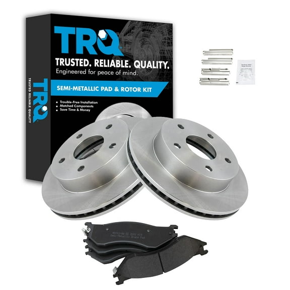 TRQ Front Brake Pad & Rotor Kit Brake Pads Brake Rotor Semi-Metallic Fits Select 2000-2001 Dodge Ram 1500