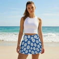 thumbnail image 5 of Xoenoiee Blue Daisy Flower Print Womens Pleated Tennis Skirts with Pocket Shorts High Waisted Skorts Lightweight Golf Skirt Flowy Athletic Skort, L, 5 of 6