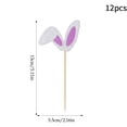 thumbnail image 3 of SIYTUAU Glitter Easter Bunny Ears Cake Toppers Party Flags Decoration For Cupcake Set Of 12 Hot Pink Paper, 3 of 7