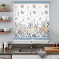 thumbnail image 5 of Beige Starfish Coastal Sheer Curtains 72 Inches Long, Blue Summer Beach Coral Shell Nautical Light Filering Curtains, Breathable Simi Curtain Privacy Drapes for Living Room Bedroom Window Treatment, 5 of 9