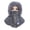 Gray, variant on Women Winter Balaclava Hat, Quilted Face Mask Hood Hat, Zipper Closure, Fuzzy Trim, Fleece Lined, Warm Windproof Face Cover Hat Skiing Snowboarding