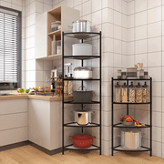 Ymokee 6 Tier Kitchen Corner Pot Rack - 65 Height Triangular Storage Shelf Steel Rack for Pans Pots and Kettles