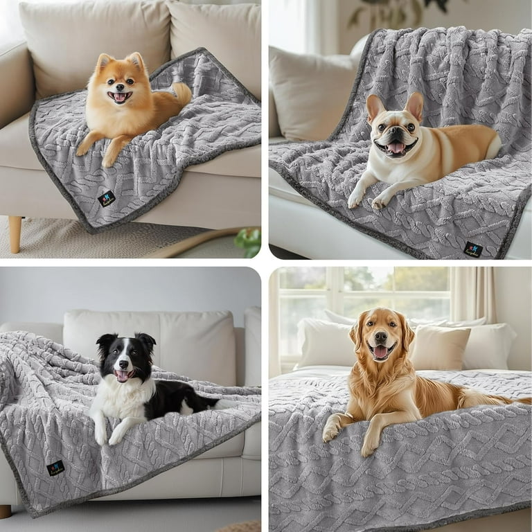 Waterproof Pet Blanket, Liquid Pee Proof Dog Blankets for Sofa Bed