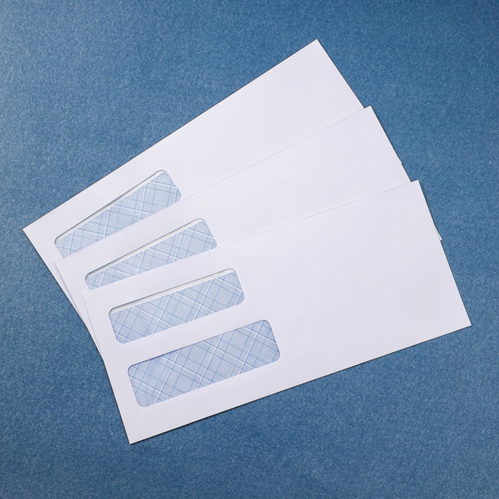 Zeiwohndc Office Confidential Mail Envelopes Double Window Security Texture White Paper