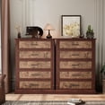 thumbnail image 2 of EastVita 5 Drawer Dresser for Bedroom Farmhouse Tall Chest of Drawers with Metal Handles Rustic Wooden Dresser for Living Room Hallway-Brown, 2 of 7
