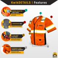 thumbnail image 4 of KwikSafety (Charlotte, NC) EXECUTIVE Safety Vest (10 Pockets) Class 3 ANSI OSHA High Visibility Reflective Heavy Duty Mesh Zipper HiVis Construction Work Site HiViz Men Women | Orange 2X-Large, 4 of 6