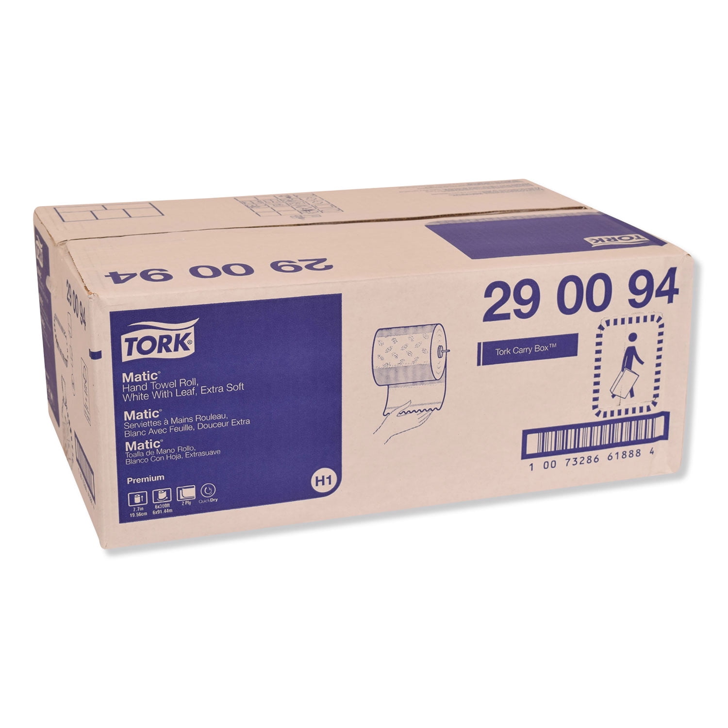 Tork® Premium Extra Soft Matic Hand Towel Roll, 2-Ply, 7.7" x 300 ft, White, 6/Carton