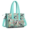thumbnail image 2 of Teacher Tote Bag,Boston Terrier Floral Flowers Teacher Utility Tote Bag,Large Work Tote Bags for Women with Multiple Pockets,Top Zipper Closure,13.8x10.6x6.7 Inch, 2 of 5